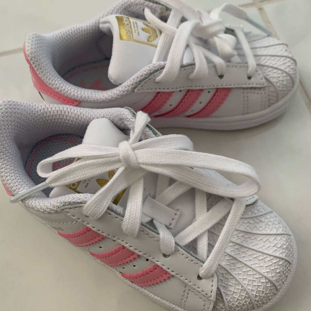 NWOT adidas superstar lace up sneakers toddlers